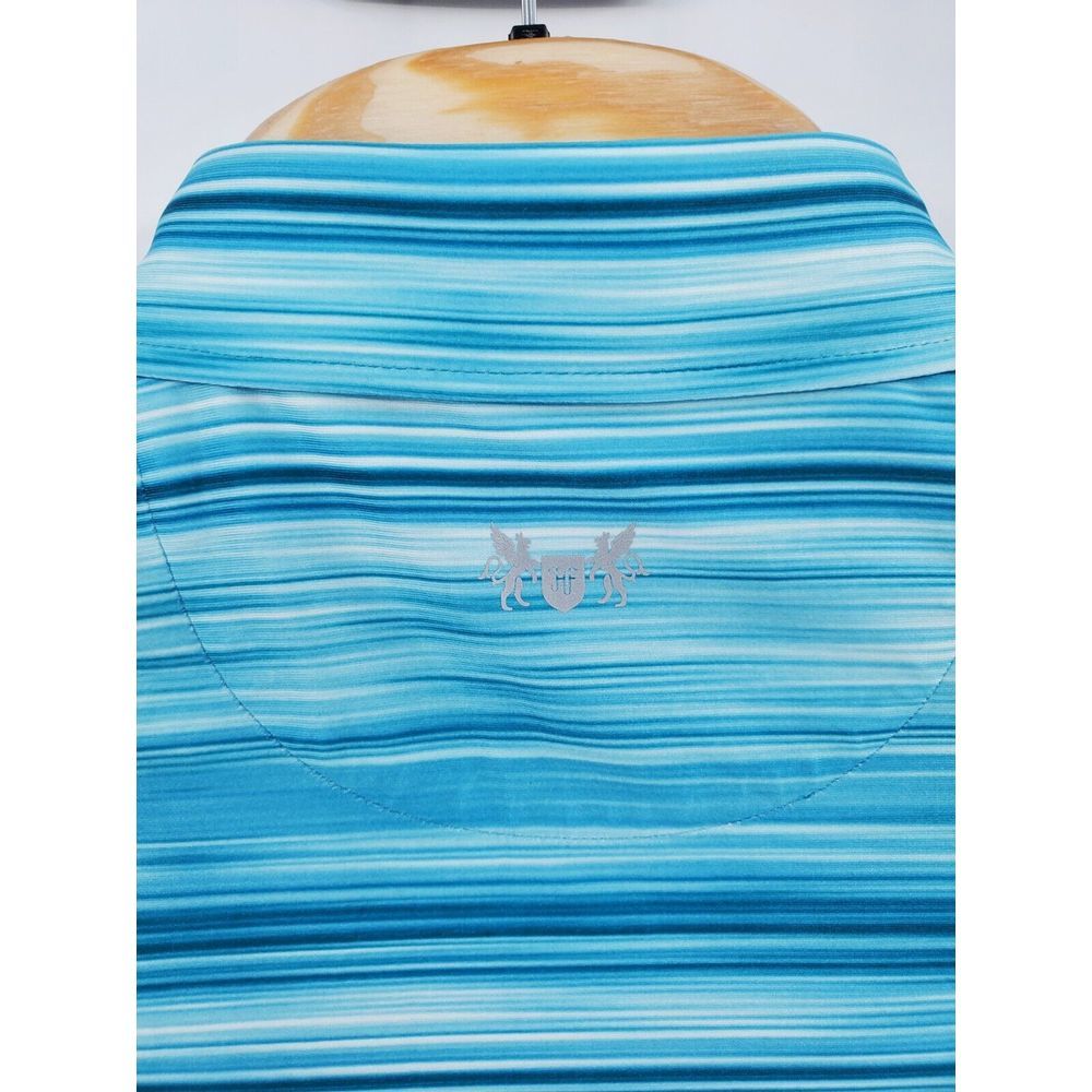 Hickey Freeman Aqua Golf Polo Shirt Men's Size Small Wicking UPF Ret $94 New - Picture 3 of 6